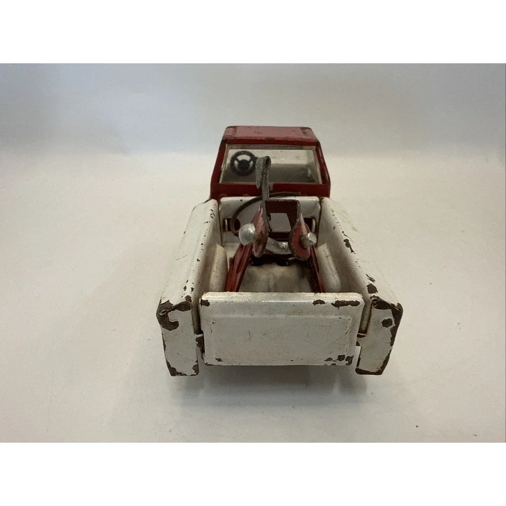 Vintage Marx‎ Pressed Steel Tow Truck Wrecker Red/White1968 6